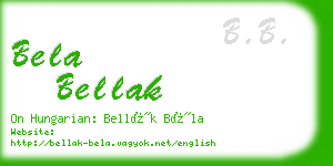 bela bellak business card